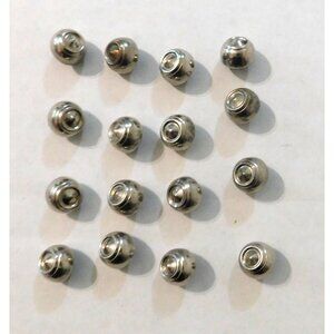 Vintage Metallic Dome Buttons Lot Of 16 Silver Tone 3/8 Inch